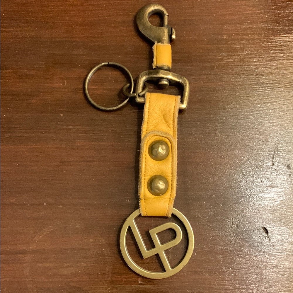 💛✨ Pop of Sunshine! Yellow Leather Keychain with Metal Accents 🔑💥
